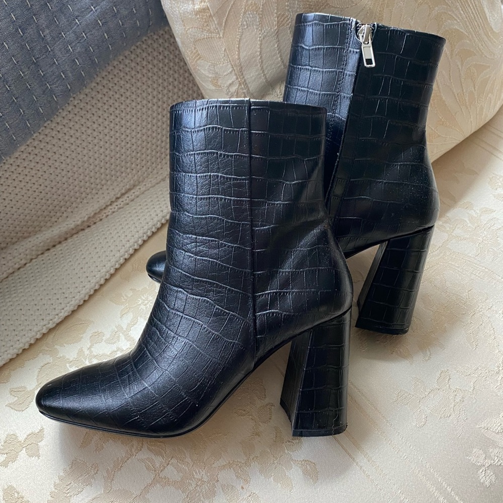 Black leather boots